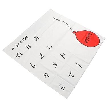 Imagem de aqxreight Manta Mensal para Bebês, Padrão de Balão do Tempo, Cenário Fotográfico Macio, Gráfico de Crescimento do bebê, Cobertor para, Traz Padrões de Registro para Recém-nascidos, Padrões de Fotos