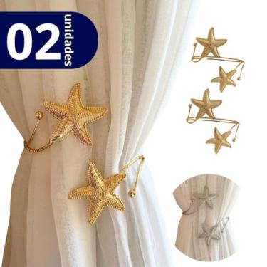 Imagem de Kit 02 Prendedores de cortina Estrela do Mar Aro Recartilhado