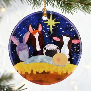 Imagem de Presentes Cristãos: Enfeites de Natal de Presépio | Decoração de Natal Cristã e Religiosa (Enfeites de Árvore de Natal), Ornamento de Sagrada Família, Presente Religioso, Presente de Batismo e