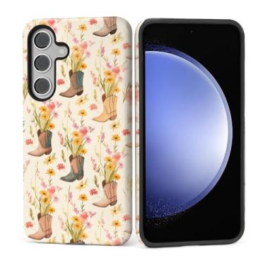 Imagem de Kapadiy Capa para Samsung Galaxy S25 FE, design Western Cowgirl híbrido de proteção dupla de silicone + PC rígido à prova de choque, capa protetora fina antiarranhões para homens e mulheres