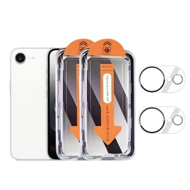Imagem de Pacote com 2 protetores de tela de privacidade para iPhone 16e de 6,1 polegadas com 2 protetores de lente de câmera, película de vidro temperado antiespião, antiarranhões, sensível ao toque