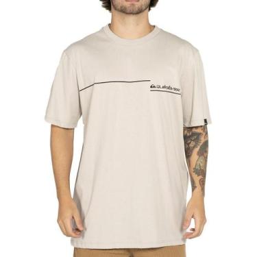 Imagem de Camiseta Quiksilver New Lines WT25 Masculina Areia, G, Harvest gold