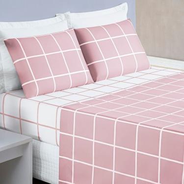 Imagem de Jogo de Cama Com Lençol de Cima 200 fios Austin Queen 04 Peças - Rosa