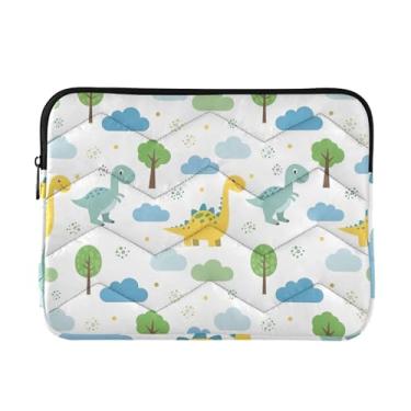 Imagem de Capa de computador para pasta de laptop, capa de transporte, desenhos animados coloridos, dinossauros, à prova de choque, capa protetora para notebook grande