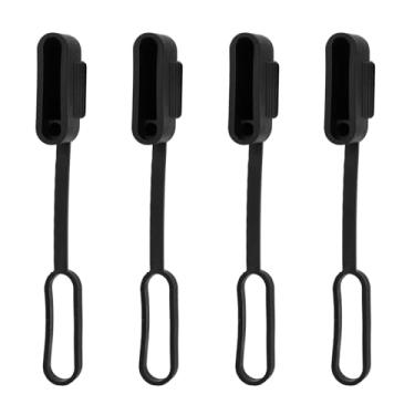 Imagem de 4 Protetores de Borracha à Prova d'Água para Conectores de Chicote Elétrico Reboque 5 Pinos, Ideais para Caminhões Reboques e SUVs (Preto)