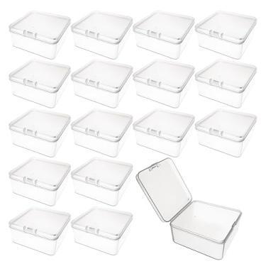 Imagem de Forever bene Caixa organizadora de contas de plástico, 24 peças, pequenos recipientes de armazenamento de plástico transparente, caixa de armazenamento de artesanato com tampa articulada e etiquetas