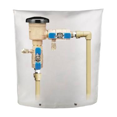 Imagem de Quoyiyo Capa de isolamento para evitar refluxo externo para proteção de congelamento de cachimbo de inverno (40,6 cm L x 50,8 cm A, branca)