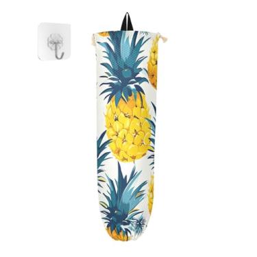 Imagem de Porta-sacos de plástico de abacaxi, organizador de armazenamento de cozinha, suportes de saco plástico para sacolas de supermercado