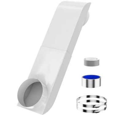 Imagem de Kit de ventilação telescópica para secador, ventilação de secadora de aço inoxidável 304 atualizada com grampo e fita de alumínio, ventilação de secador de periscópio ajustável para duto de espaço
