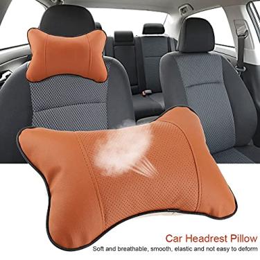 Imagem de GLOGLOW Travesseiro Macio para Encosto de Cabeça de Carro, Posicionador de Corpo, Almofada de Suporte de Pescoço de Couro Artificial, Capa Removível, Bege, Preto, Cinza, Marrom, 9,84 X 6,3 X 2,76
