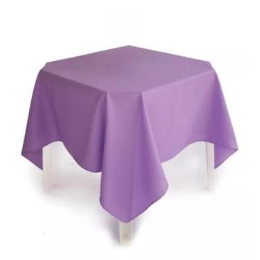 Imagem de Toalha de Mesa Quadrada Oxford Lisa com Bainha Toalha de Mesa 4 Lugares para Festa Buffet e Restaurante (Lilás,01 UNIDADE)