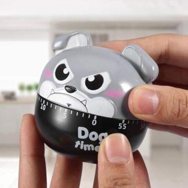 Imagem de GLOGLOW Temporizador Mecânico de Cozinha, Material Abs, Design Fofo de Cachorro, 60 Minutos, para Cozinhar, Assar, Fritar, Ferramentas de Cozinha 6.5x7cm (Cinza)