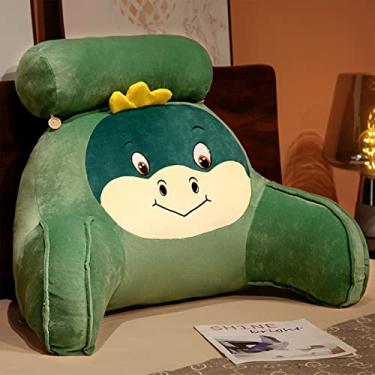 Imagem de Almofada de leitura, travesseiro grande para descanso de cama com rolo de pescoço removível e suporte de braço - Encosto ótimo suporte para ler, relaxar, assistir TV, verde, 60 x 35 cm