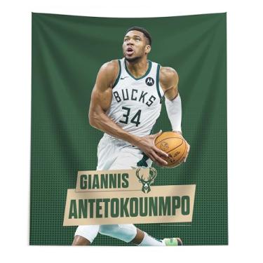 Imagem de Northwest NBA Milwaukee Bucks Giannis Antetokounmpo Wall Hanging, pôster para quarto de meninos e meninas, arte de parede de basquete, 127 x 152 cm