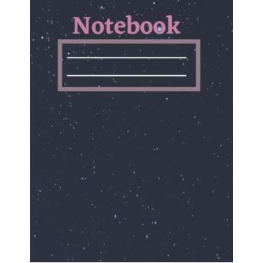 Imagem de Notebook: Lined Notebook - blue starry space - size 8.5 x 11” Inches - 100 Pages perfect bound, Soft Cover