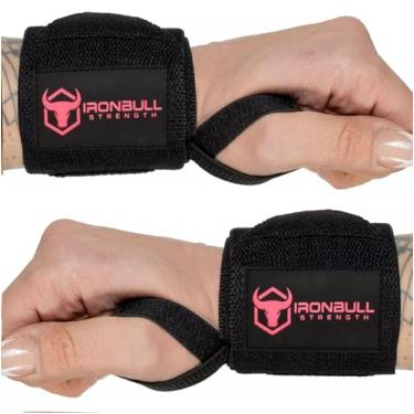 Imagem de Envoltórios de pulso para halterofilismo e levantamento de peso (45,7 cm) - Alças de pulso de qualidade premium para levantamento de peso com alça de polegar - Melhor envoltório de pulso de academia