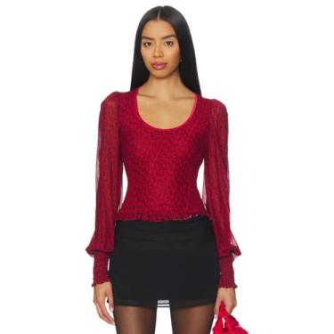 Imagem de Free People Blusa feminina de malha pontilhada - estampada, Salsa, PP