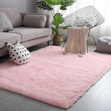 Imagem de Tapete Peludo 2.00 x 1.50m para Sala, Quarto e Escritório – Conforto e Elegância com Pelos Altos de 4cm(Rosa Bebe)