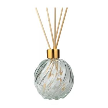 Imagem de 2 Vidros Difusor de Ambiente Espiral 250ml com Tampa Vidro aromatizador(Ouro)