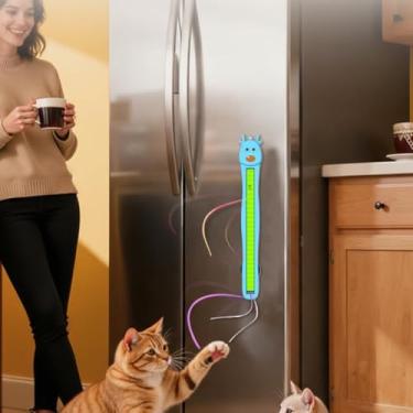 Imagem de Brinquedo Elétrico Para Gato - Parede Corda Voadora Interativo Exercício,Joguetes Móveis Com Recarga,Para Cozinha Sala Apartamento Cantinho Brincar Sozinho