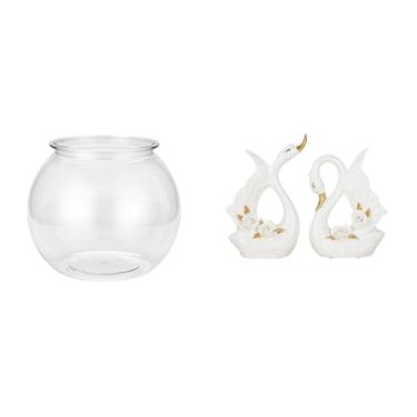 Imagem de Whtkoph Pequeno Aquário Transparente, Ornamento Decorativo para Casa, Vaso Ou Tanque de Peixes, Ideal para Mesa, Quarto, Escrivaninha Ou Sala de Estar. Estátu