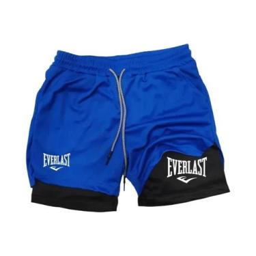 Imagem de Shorts Masculinos 2 Em 1 Para Corrida, Roupa Esportiva De Dupla Camada