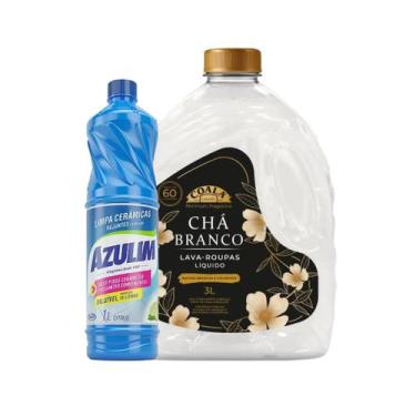 Imagem de Kit Azulim Limpa Rejuntes 1L Citrus Lava Roupas Coala Chá Branco 3L. F