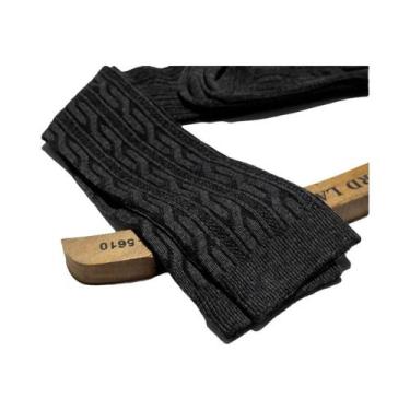 Imagem de Meias Longas De Inverno Femininas Tricotadas Até a Coxa Em Cores Sólid