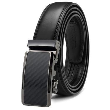 Imagem de Cinto social masculino CHAOREN, couro com catraca, 3,2 cm, Micro Adjus