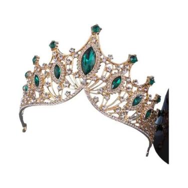 Imagem de 1pc noiva strass coroa tiara barroco atmosfera de luxo liga coroa fest