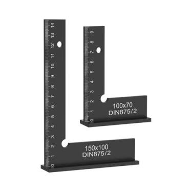 Imagem de Régua De Engenharia Portátil De 90 Graus Em Liga De Alumínio 2 Peças F