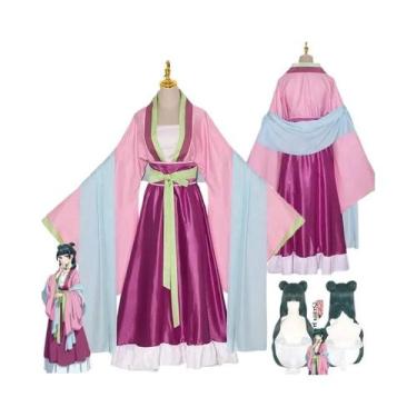 Imagem de Maomao Cosplay Peruca Anime The Apothecary Diaries Vestido Rosa Festa 