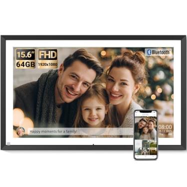 Imagem de Bsimb Grande Porta-Retratos Digital De 15,6 Polegadas, 64 Gb, Porta-Retratos Digital Wifi Fhd, Porta-Retratos Eletrônico Ips, Tela Sensível Ao Toque, Controle Remoto, Montado Na Parede, Compartilhe
