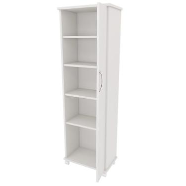 Imagem de Guarda-Roupa Vertical com Rodízios, Armário de 6 Prateleiras para Sapatos e Roupas, 180 cm, Branco