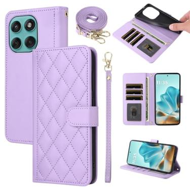 Imagem de Furiet Argyle Capa carteira para Motorola Moto Edge 60 PRO 5G com alça removível de pulso/ombro, compartimentos para cartões, bolsa fólio, acessórios de couro PU de luxo para celular 60PRO mulheres