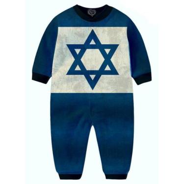 Imagem de Macacão Pijama Bandeira Israel infantil tip top, 3-4 anos