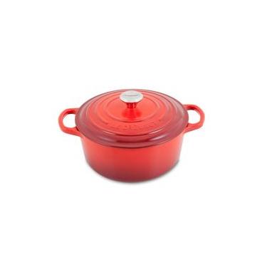 Imagem de Panela Redonda Signature  28 cm Golden Knob Vermelho Le Creuset Panela Redonda com Pegador 28 cm Vermelho Signature Le Creuset