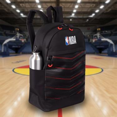 Imagem de Mochila Nba Sestini Grande Escolar Costas Preta Reforçada Adulto Jovem
