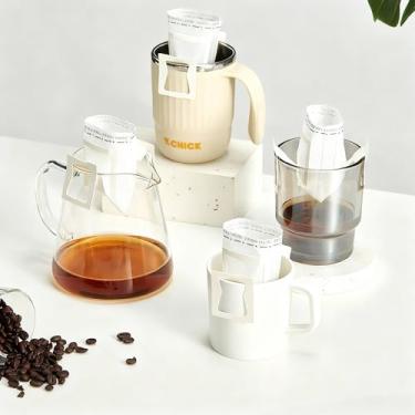 Imagem de Papel de filtro de café portátil para pendurar na orelha, filtros descartáveis para preparação manual