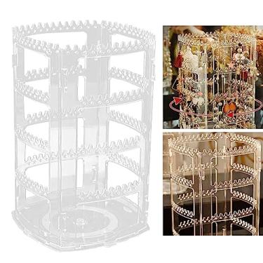 Imagem de ZJchao Suporte Giratório para Brincos, Suporte Acrílico Transparente para Exibição de Joias para Colar, Pulseira, Organizador de Armazenamento, Giratório de Joias para