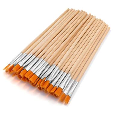 Imagem de 40 pincéis de pintura pequenos para artesanato, cabo de madeira, pincel fino para pintura e limpeza, aplicação de cola, projetos faça você mesmo, acrílico, aquarela, óleo, artesanato, rosto, arte