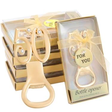 Imagem de Orlabno Pacote com 24 abridores de garrafa de ouro em formato de 50, lembrancinhas de festa de aniversário de 50 anos, lembranças de aniversário de casamento, presentes para convidados