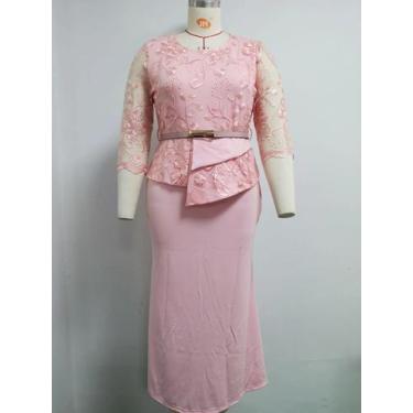 Imagem de Vestido Maxi De Manga Longa Estilo Africano plus Size Com Cintura Impé