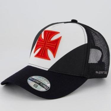 Imagem de Boné Vasco Trucker Preto e Branco-Unissex