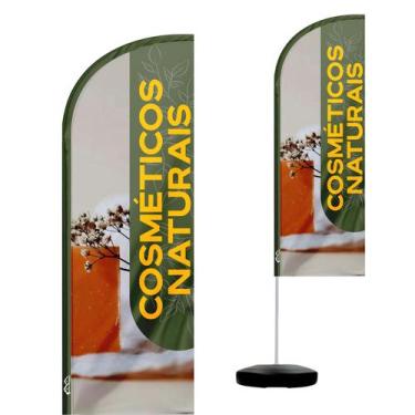 Imagem de Wind Banner Completo 2,10m Cosméticos Naturais - CASA DAS WIND BANNERS