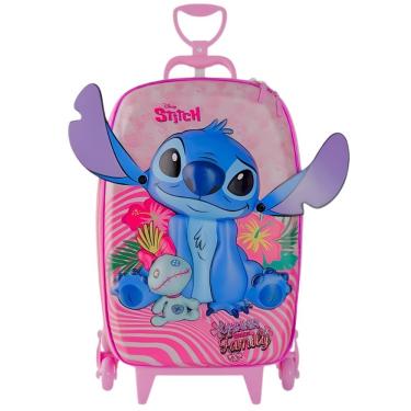 Imagem de Mochila Roda Tripla 3d Stitch Diplomata (kit) Rosa
