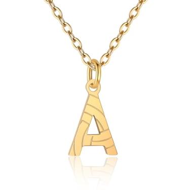 Imagem de RUOOUY Colar feminino com inicial de voleibol, banhado a ouro 18K, pingente de letra A-Z, joias de vôlei, acessórios esportivos, presente de Natal para namorada e filha, Aço inoxidável, Sem Pedra