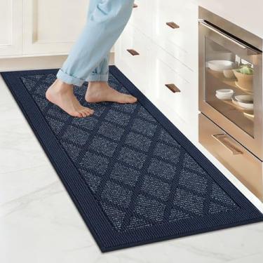 Imagem de COSY HOMEER Tapete de cozinha antiderrapante lavável, tapetes de cozinha absorventes de 51 x 122 cm para chão, tapetes de corredor para piso de cozinha, tapete de pia de cozinha 100% polipropileno