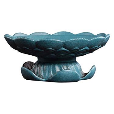 Imagem de Tigela de frutas vintage de cerâmica, fruteira em forma de lótus para balcões ou suporte decorativo de frutas para bancadas de cozinha ou mesa de centro de mesa, prato de frutas