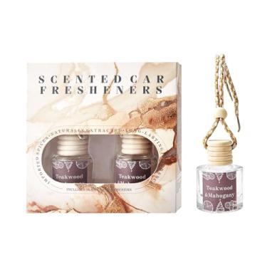 Imagem de Difusor de ambientador de carro, aromatizador de aromas de carro suspenso, purificadores de carro de longa duração, difusor de óleo essencial, difusor de ar de óleo de fragrância, madeira de teca e